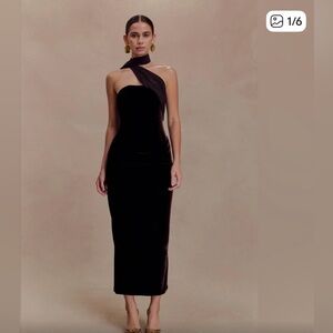 Elegant Black Halter Dress